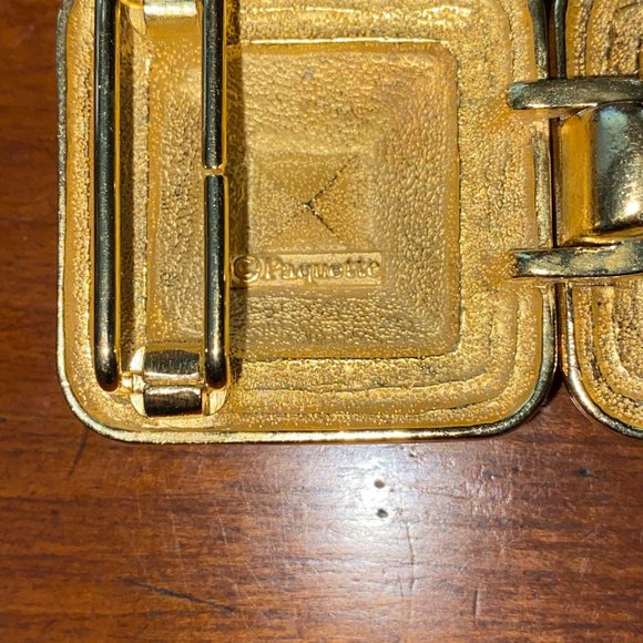 Vintage Paquette Gold Two Tone Square Belt Buckle - Picture 4 of 7